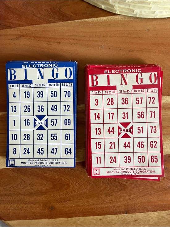 Other - Vintage Electronic Bingo Cards - Blue and Red (43 in all )